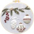 Zestaw do haftowania gałązka jodły z bombkami. Wydawca: Titanum. Dadada.pl Opakowanie Zestaw do haftowania gałązka jodły z bombkami