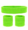 Opakowanie Zestaw opasek frotowych na ręcę i głowę - Zielony