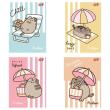 Opakowanie Zeszyt A5/32k linia dwukolorowa Pusheen (15szt)
